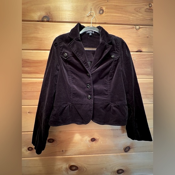 Rafaella Womens Black 3 Button Corduroy Long Sleeve Blazer Size 12 - Picture 3 of 7